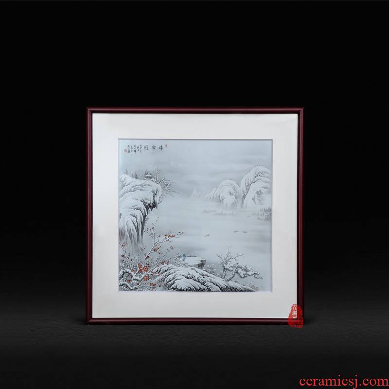 Jingdezhen ceramics Zhou Xiaohui hand - made snow adornment picture porcelain plate mural paintings of Chinese style living room furnishing articles