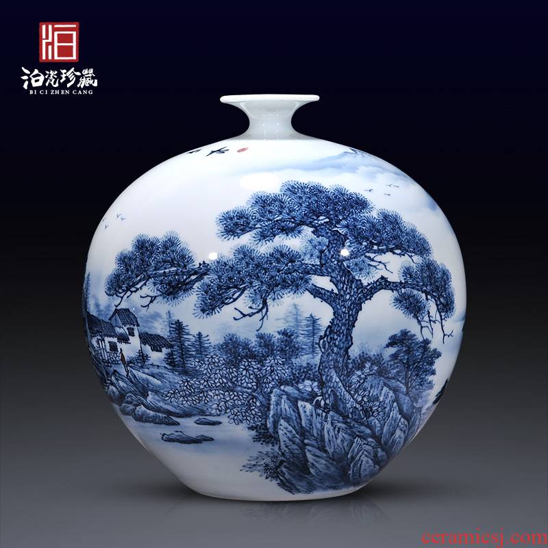 Jingdezhen ceramics hand - made dried flowers of blue and white porcelain vases, TV ark, new Chinese style sofa sitting room decorations furnishing articles