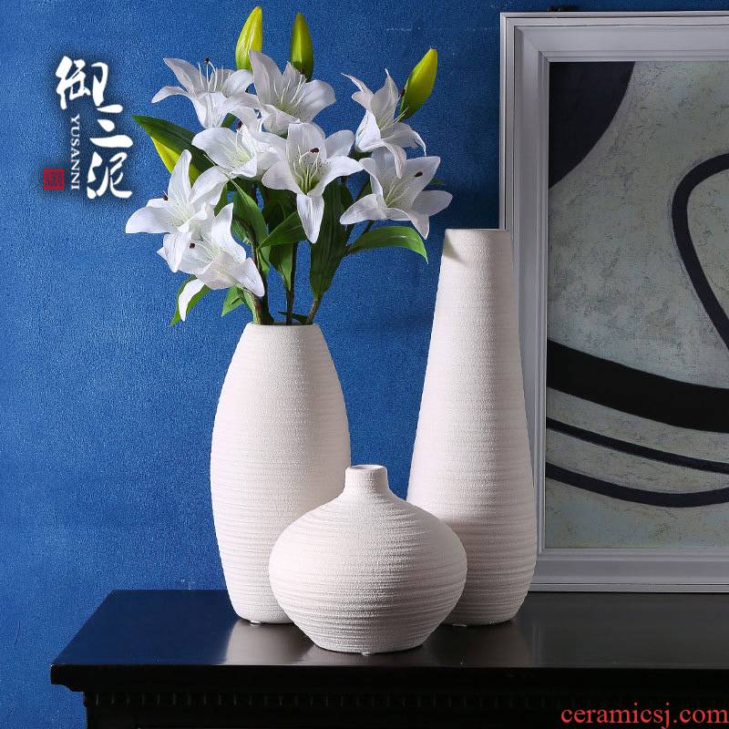 American white dry ceramic vases, small pure and fresh and contracted and I white flower arranging home sitting room ceramic furnishing articles