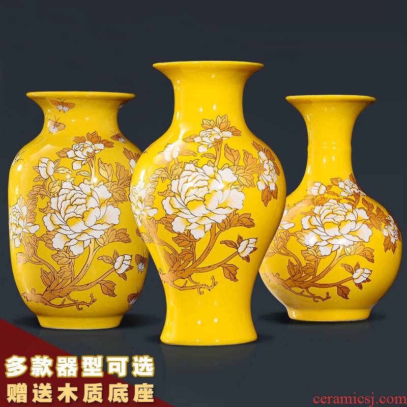 Jingdezhen ceramic floret bottle sitting room study furnishing articles of TV ark, wine flower arranging rich ancient frame handicraft ornament