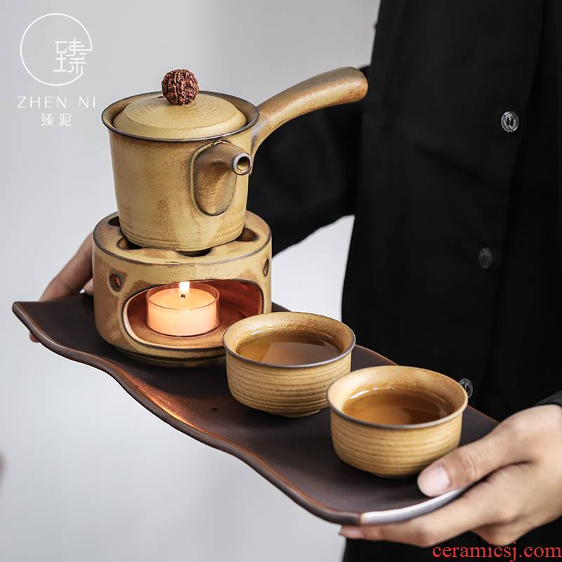 Restoring ancient ways by Japanese side mud to warm the teapot manual firewood kung fu tea set suit household ceramic tea boiled tea stove