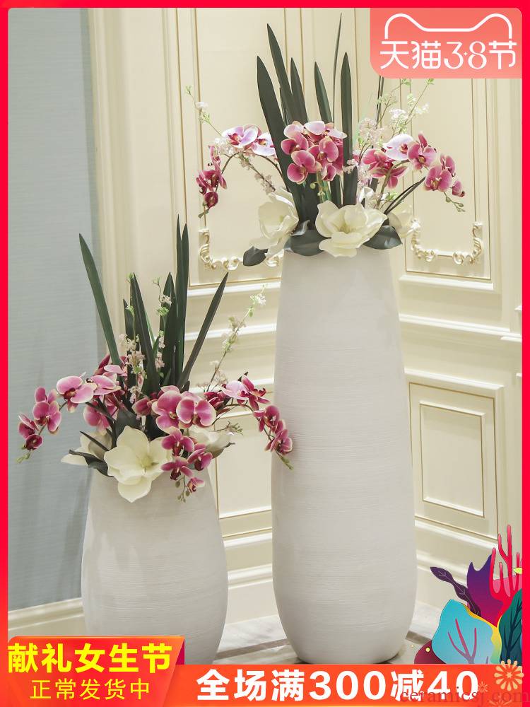 Jingdezhen I and contracted white ceramic Nordic sitting room of large vase flower arranging hotel decoration furnishing articles