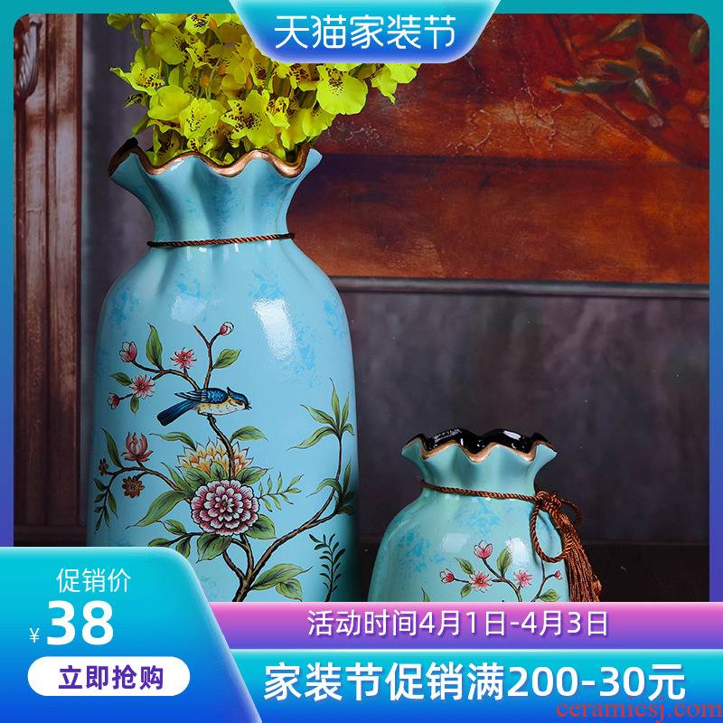 Jingdezhen ceramic flower arranging furnishing articles floral American household act the role ofing is tasted retro flower arranging decorative dried flowers, TV ark