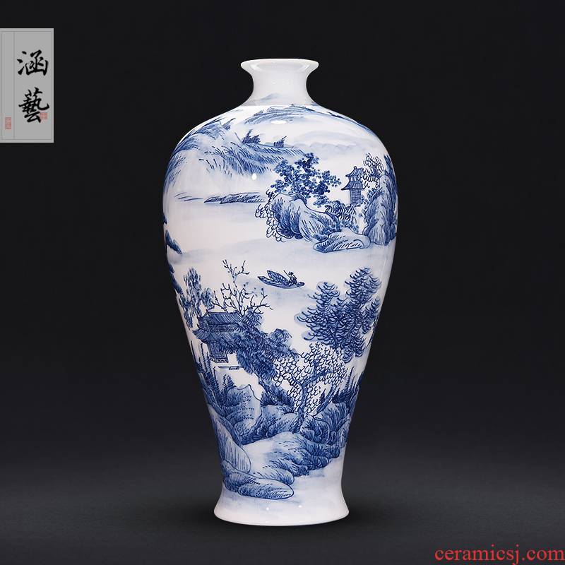 Jingdezhen ceramic hand - made porcelain shan spring scenery beauty bottles of sitting room place flower arrangement of new Chinese style decoration