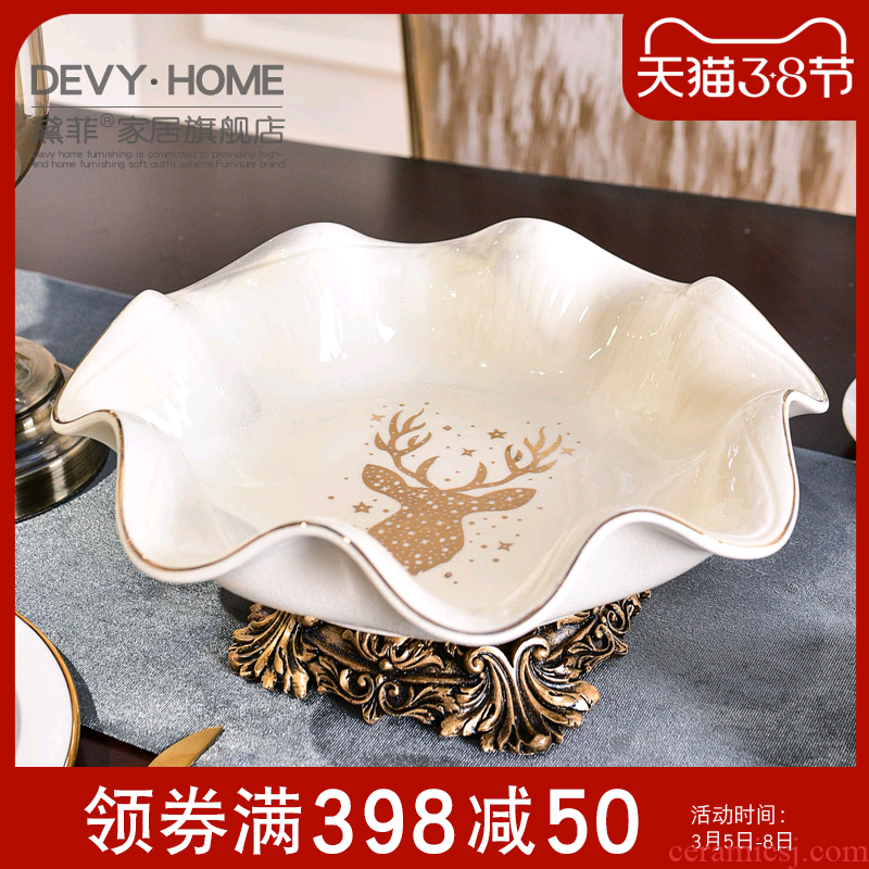 Fruit bowl boreal Europe style ins ceramic bowl home sitting room tea table originality decorative dried Fruit tray was furnishing articles