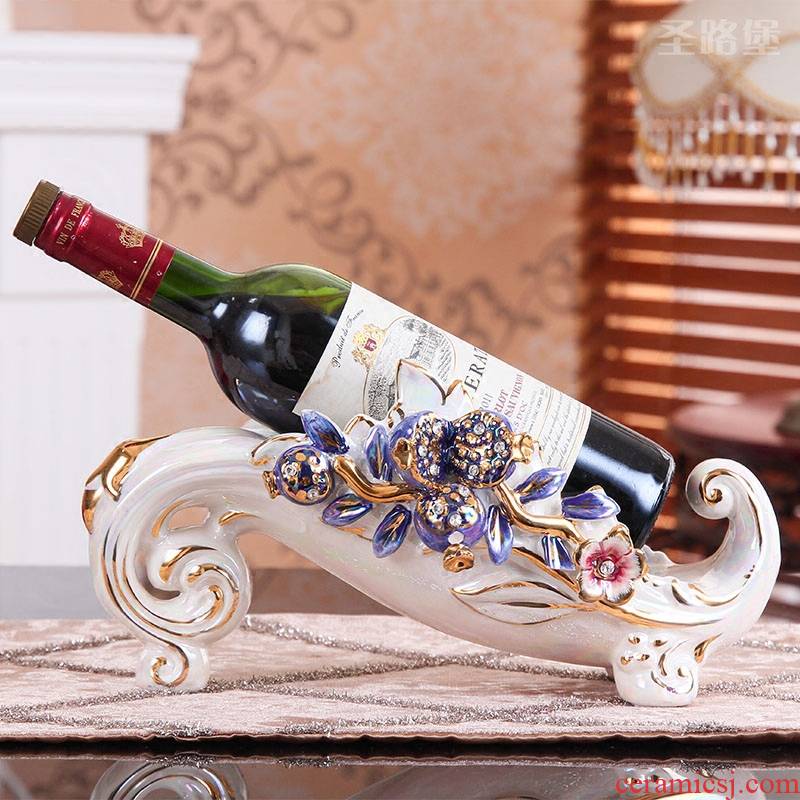 SAN road fort European wine ark, adornment move household act the role ofing is tasted creative ceramic wine rack furnishing articles European wine bottle tray