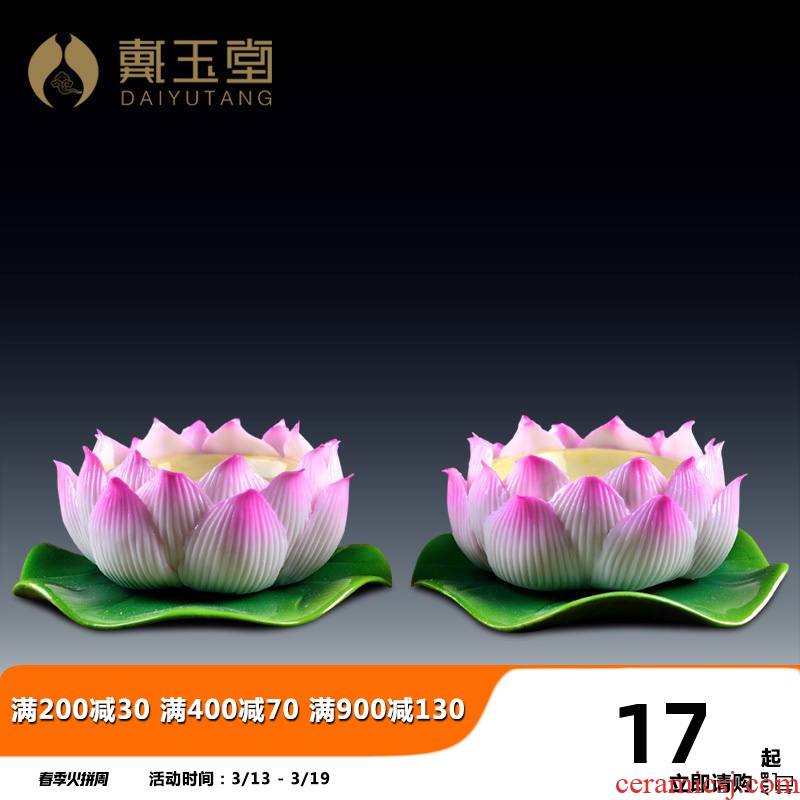 Ceramic lotus furnishing articles from based Taiwan SuYouDeng lotus lamp home for the Buddha to Buddha with supplies