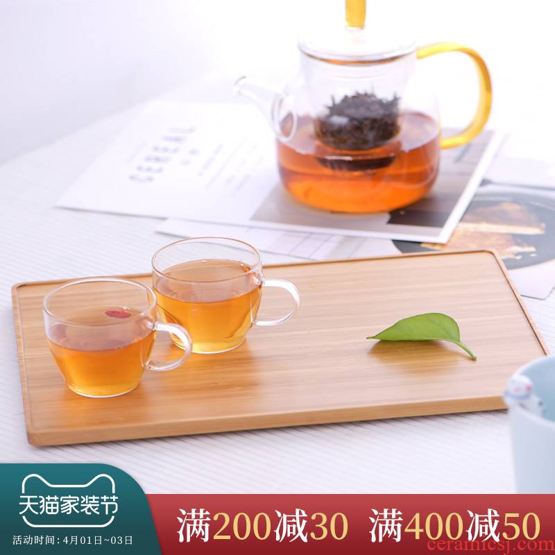 Ceramic story waterproof tea tray rectangle size monolayer saucer dish nanzhu kung fu tea accessories package mail