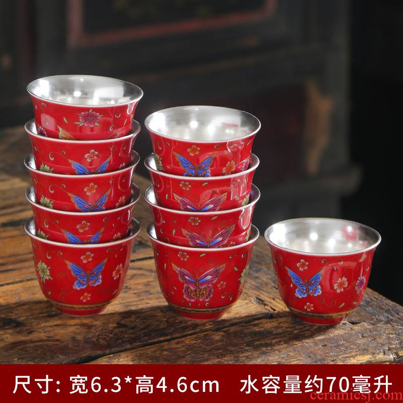 The Master of jingdezhen ceramic cups cup single CPU colored enamel porcelain tea set flower sample tea cup kung fu tea cups