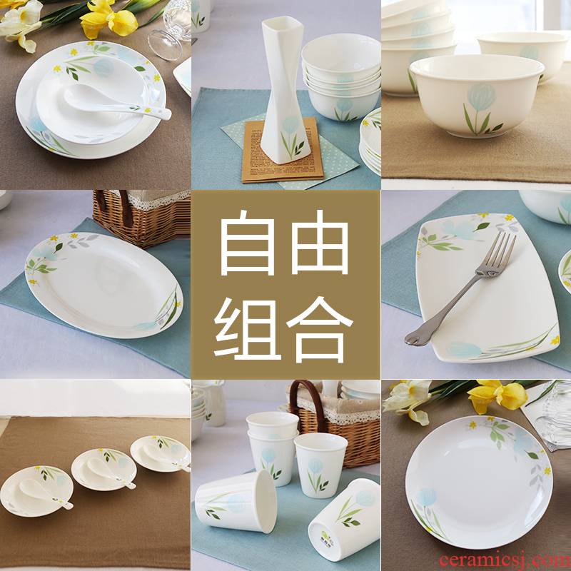 Think hk to ipads porcelain tableware bulk, Korean dishes suit dish bowl of diy and tie - in combination of household tableware suit
