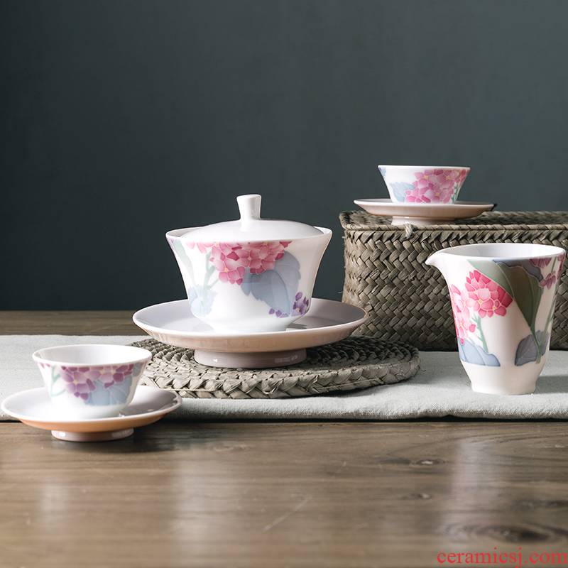 China red porcelain up as says 12 head tureen under the liling glaze color hand - made porcelain tea set gift set