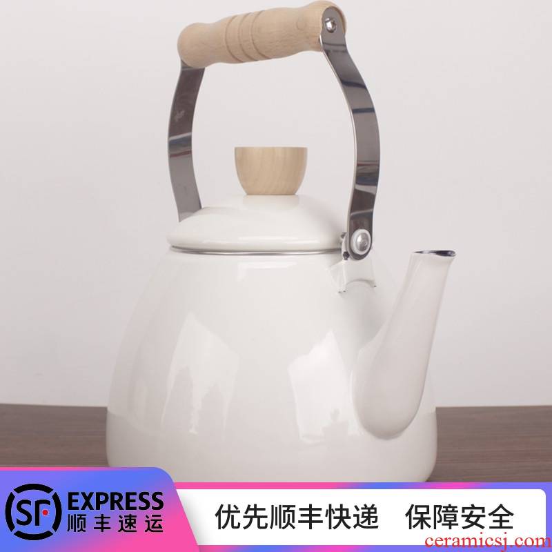 Enamel pot of Japanese barley Enamel kettle Enamel kettle coffee pot pot induction cooker