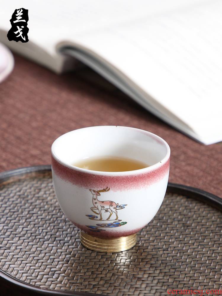 Having coarse pottery teacup kung fu tea set master cup Japanese household ceramic tea accessories to use sample tea cup