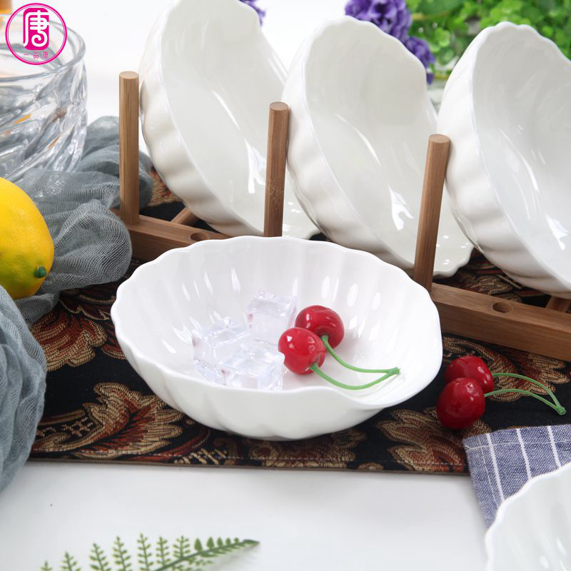 Yipin tang, 6 inch ceramic bowl of pure white ipads porcelain shell shallow bowl move the vegetables salad bowl bowl of noodles bowl
