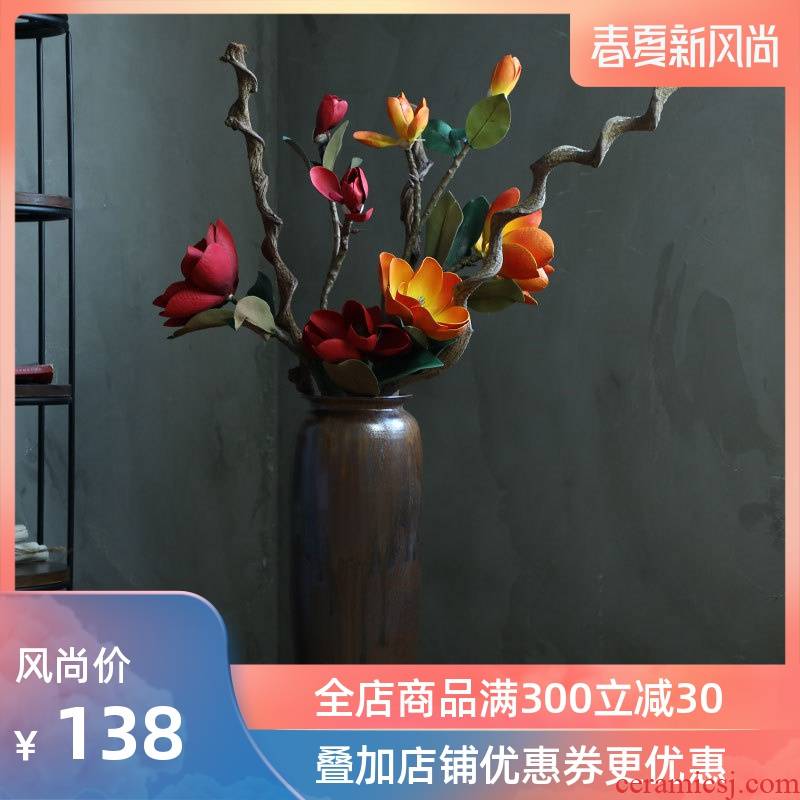 Ceramic vase landing restoring ancient ways continental contracted sitting room porch hotel dry flower arranging flowers large soft adornment is placed
