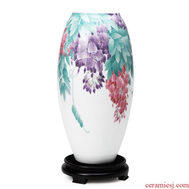 Domestic act the role ofing under glaze color porcelain vase wisteria bottle waist drum contracted and I ceramic mesa place white vase