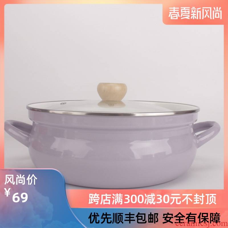 Enamel Japanese soup pot hot pot milk pan of the four seasons suit household Enamel pot gas, induction cooker pot stew