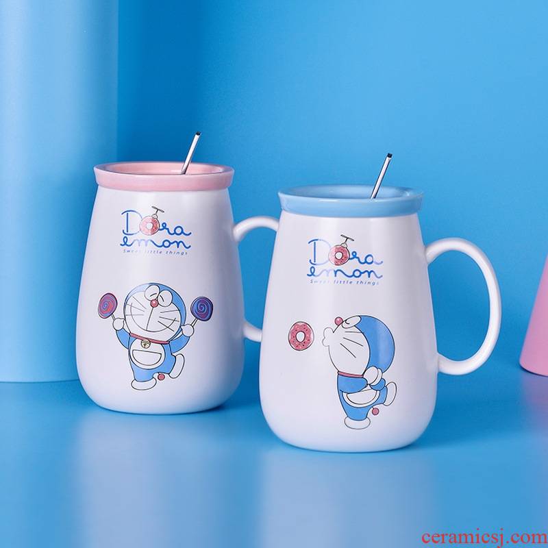 Duo la a dream mark cup with cover fashion express cartoon ceramic ceramic keller cup custom logo picking cups