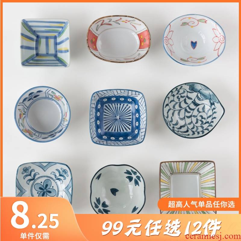 Boss on Japanese hand - made creative household small plate under the glaze color special - shaped ceramic bowls snacks flavor dish bowl