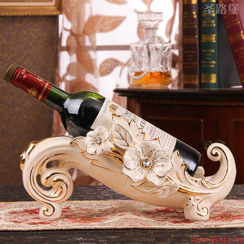 Red wine rack furnishing articles European - style move tantalus ceramic wine ark, adornment household act the role ofing is tasted creative wedding gift