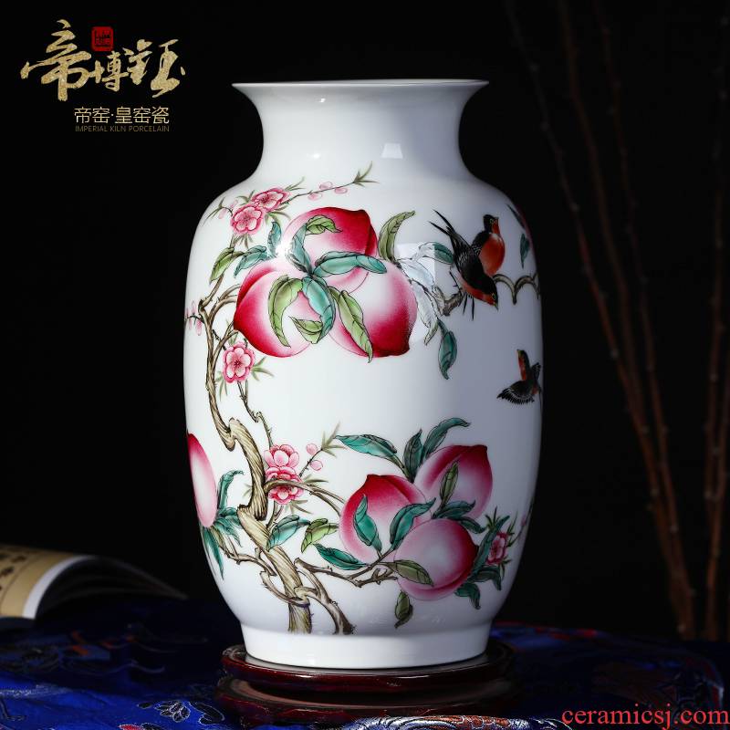 Jingdezhen ceramics powder enamel live figure idea gourd vases master hand - made vases sitting room home handicraft furnishing articles