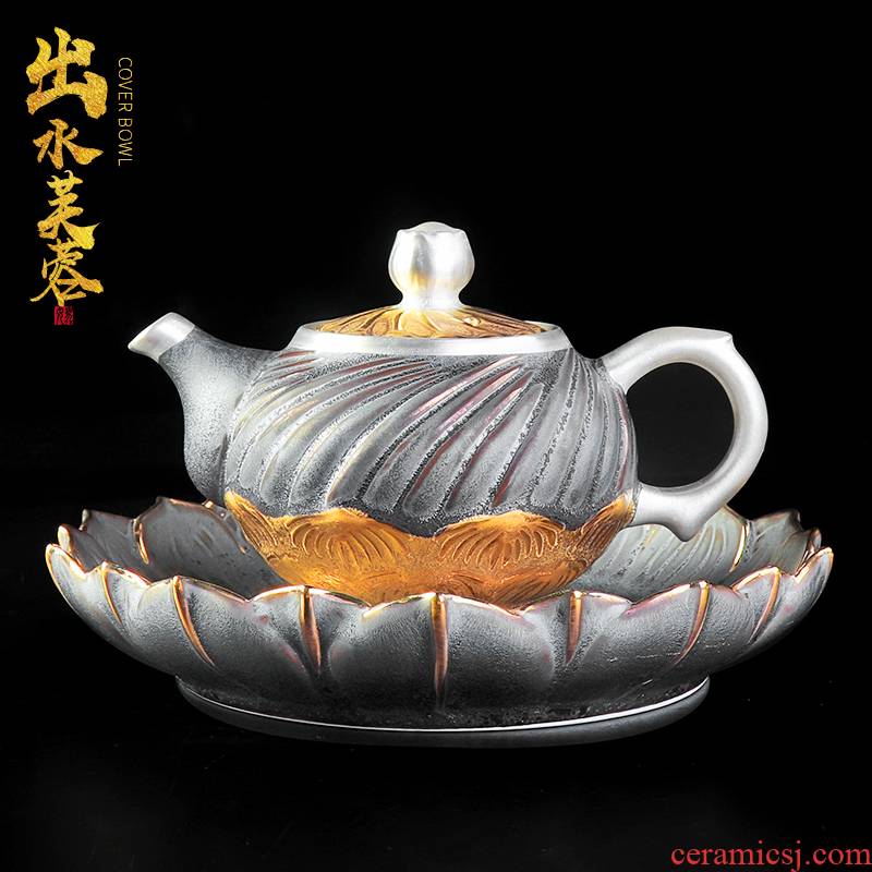 Silver teapot sterling Silver 999 from the pure manual filtering with tray was Japanese household ceramic teapot single pot of restoring ancient ways