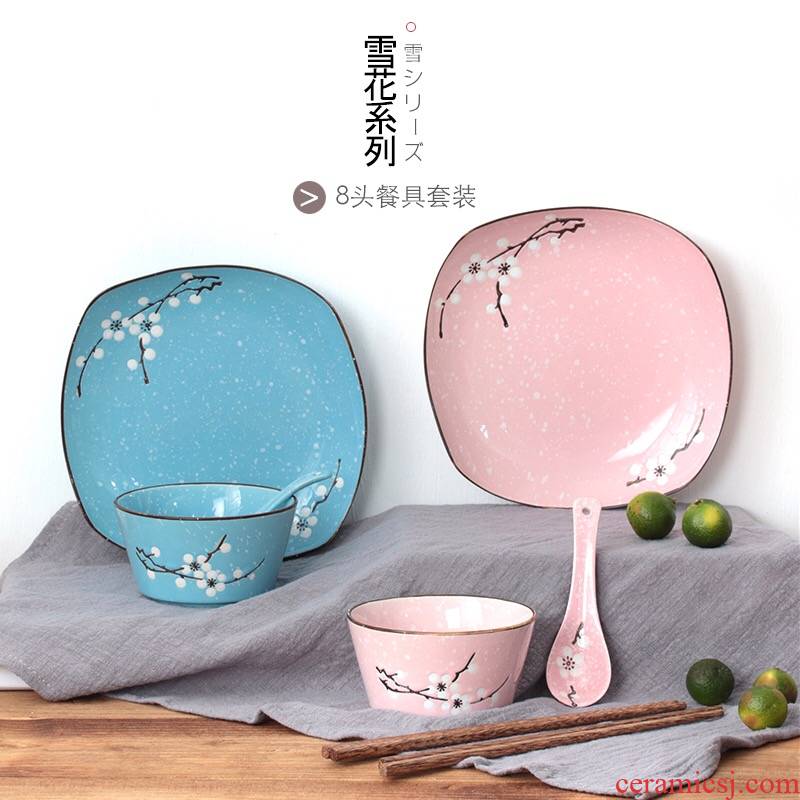Creative Japanese dishes tableware rice bowls bowl rice dish dish 8 head ceramic ceramic dishes suit suits for