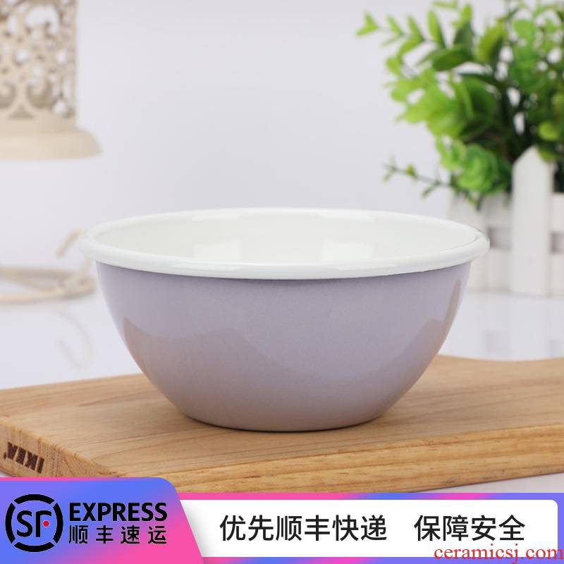 Enamel color bowl edge Enamel salad bowl bowl of soup bowl bowl bowl edge Enamel tableware