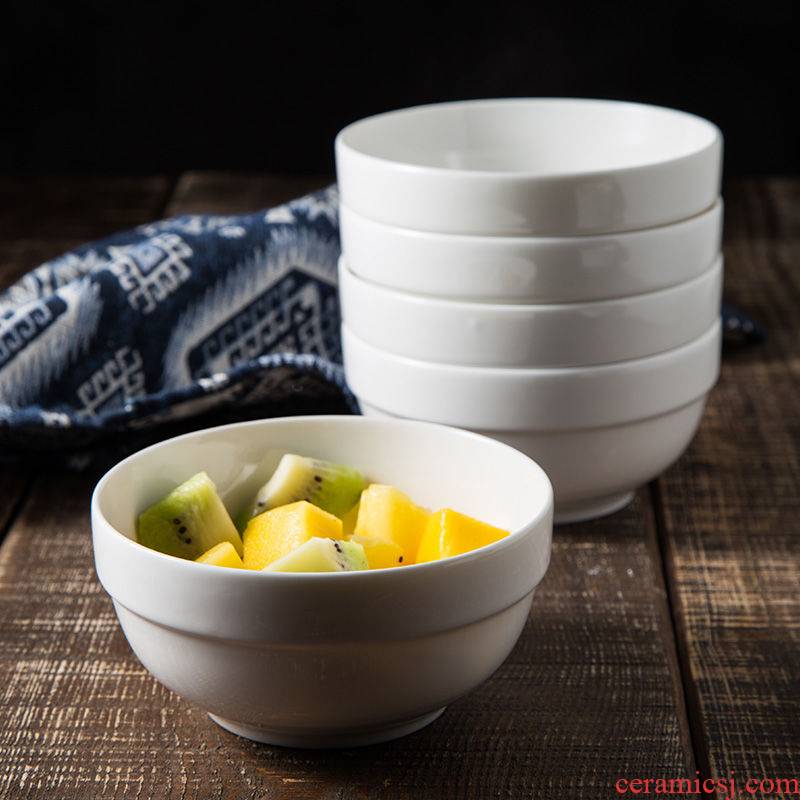 Thickening upgrade ceramic rice bowl jingdezhen ceramic white contracted household jobs rainbow such as bowl dish dish soup plate