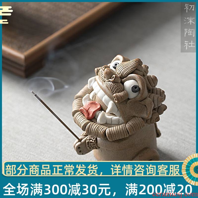 Poly real scene ceramic incense inserted the present the mythical wild animal tea pet furnishing articles sandal joss stick inserted household incense, incense buner incense seat