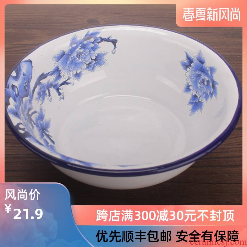 Enamel POTS with cover with freight insurance 】 【 soup basin Enamel plate compote tea tray Enamel basin basin soup basin