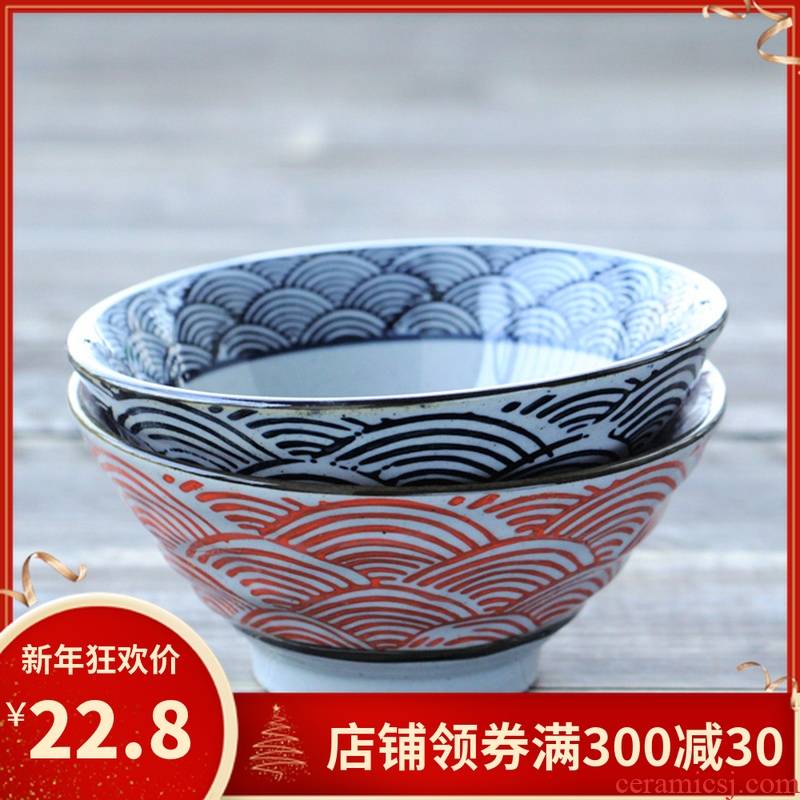 Four seasons and the wind under the Japanese tableware ceramics glaze color hand - made coarse pottery bowl household creative jobs small rainbow such as bowl dish bowl