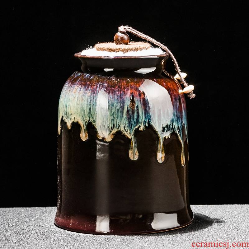 NiuRen fambe masterpieces tea pot, alluvial gold glaze ceramic seal pot store receives the pu - erh tea boxes