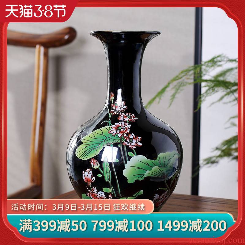 Jingdezhen ceramics modern Chinese peony flower bottle of flower arranging home sitting room adornment handicraft furnishing articles