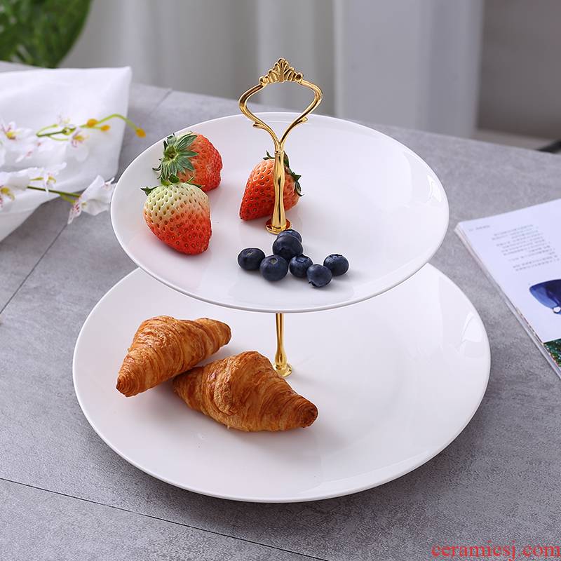 European ideas of modern ceramic three the layers of fruit bowl home sitting room tea table multilayer snacks candy cake snacks