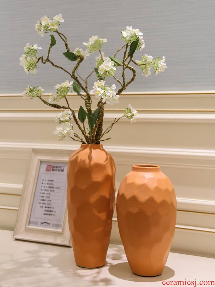 Jingdezhen dry flower vases, ceramic furnishing articles flower arranging Chinese I and contracted creative home sitting room adornment flowers