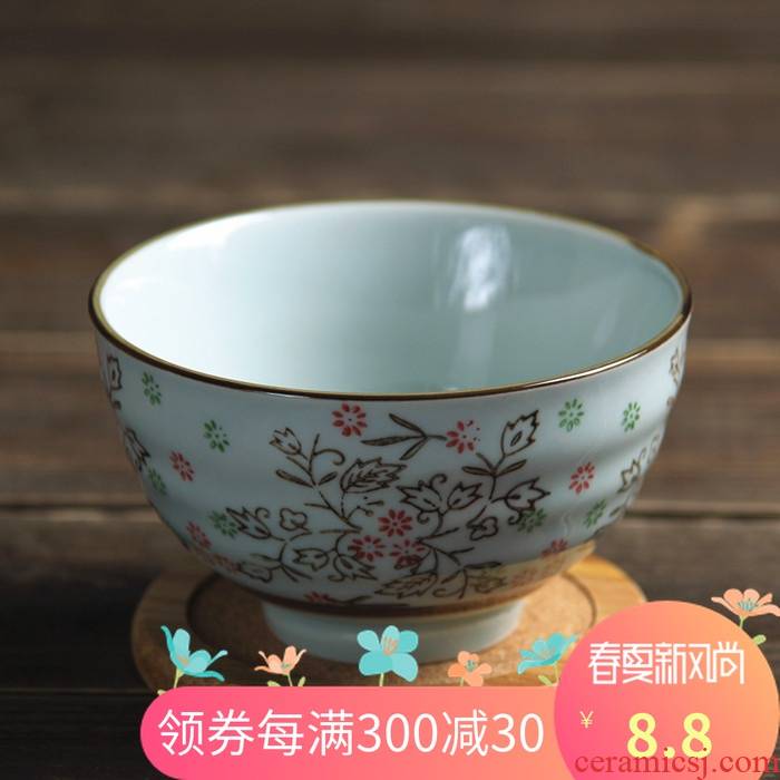 And the four seasons under the glaze color Japanese creativity tableware rice bowl dessert ceramic bowl 4.5 inch thread your job