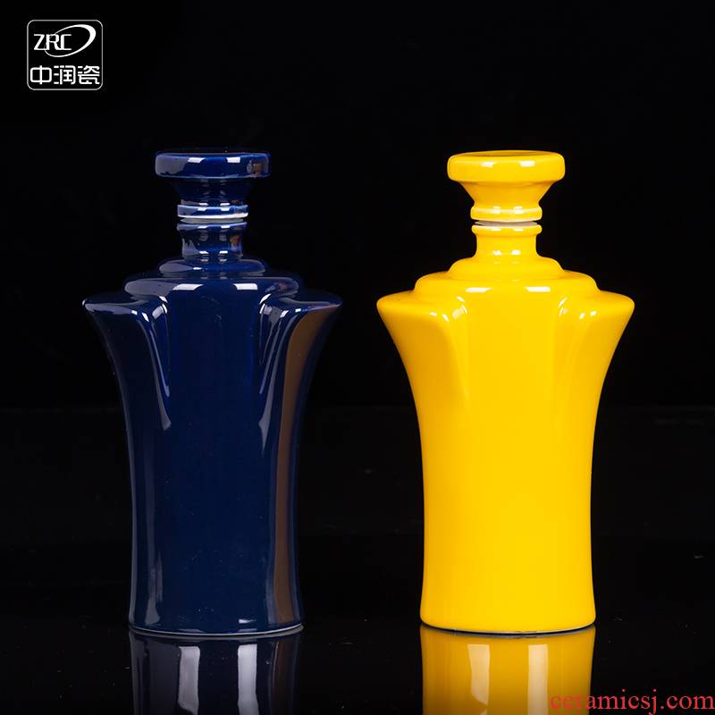 Jingdezhen ceramic household hip flask glass bottle wine jar creative bottles liquor bottle seal customized gifts