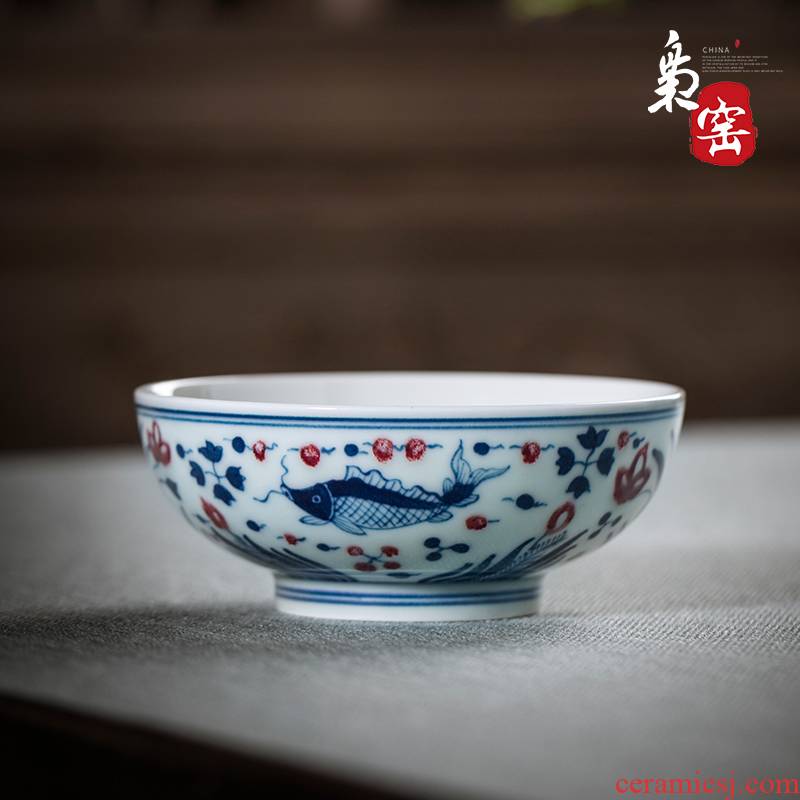 The Owl up with jingdezhen ceramic sample tea cup tea pu - erh tea kungfu masters cup draw archaize porcelain cups youligong