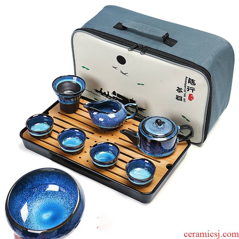 Travel tea sets tea home portable car purple lamp that kung fu teapot teacup tea tray caddy fixings