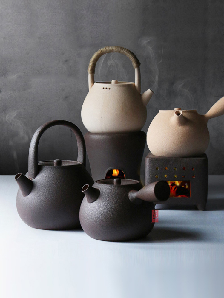 About Nine soil Japanese cooking clay teapot girder manual'm burning charcoal stove electric kettle alcohol TaoLu boil with kombucha tea kettle