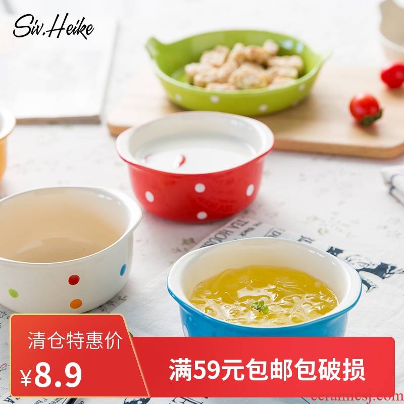 European - style ins Japanese - style creative express picking household ceramics tableware pudding dessert to use small bowl of baking bake bowl