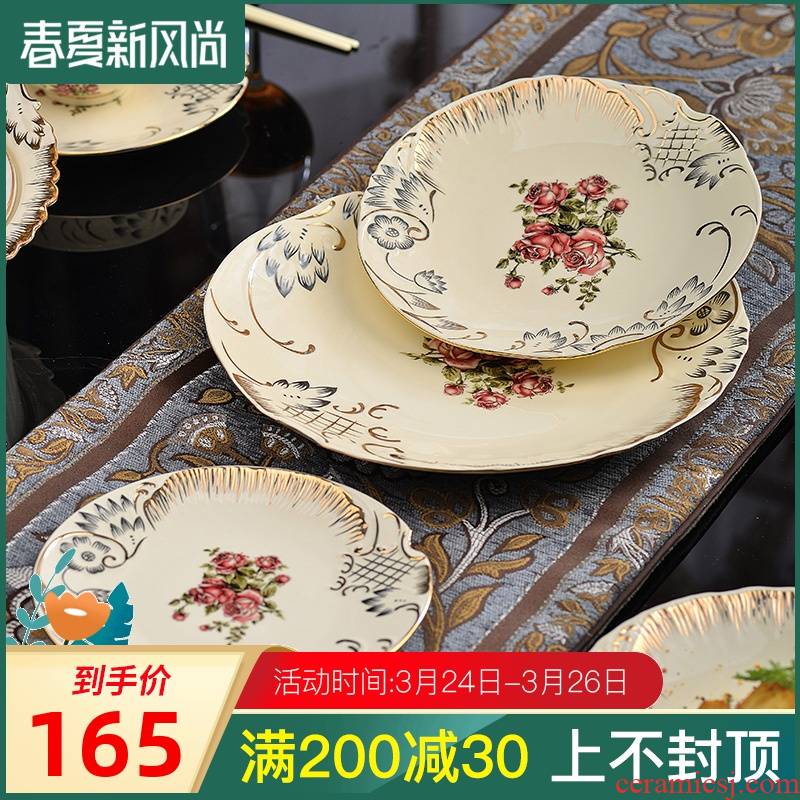 Steamed fish dish household creative steak western move 0 suit European fruit the ceramic plates