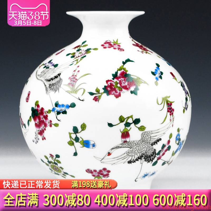 Jingdezhen ceramics luminous vase glow colored enamel bottle home sitting room adornment handicraft furnishing articles
