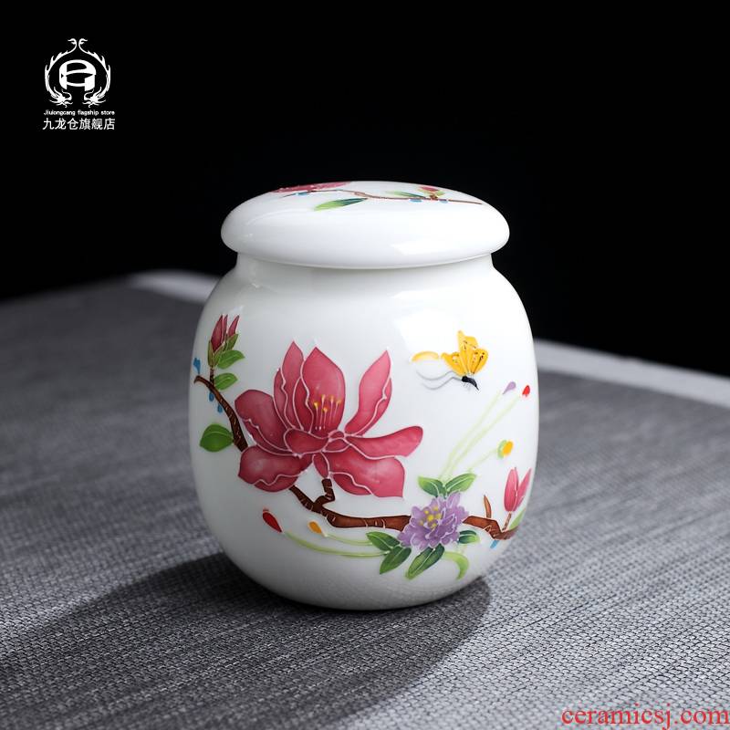 DH caddy fixings ceramic seal pot of jingdezhen porcelain small portable storage POTS general container green tea pot