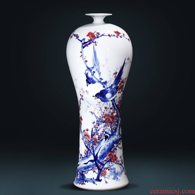 The Master of jingdezhen ceramics hand - made beaming Chinese blue and white porcelain vase large sitting room porch place