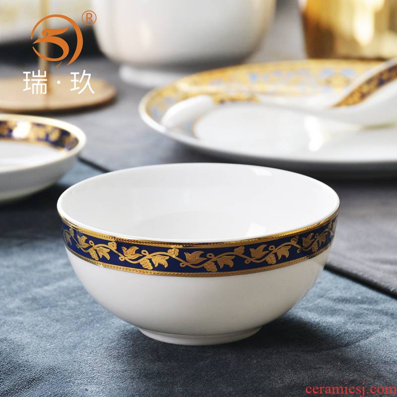 Three - dimensional relief gold 4 inches Macao bowl of ipads China small bowl of rice bowl bowl household fine ceramic bowl such as bowl of up phnom penh