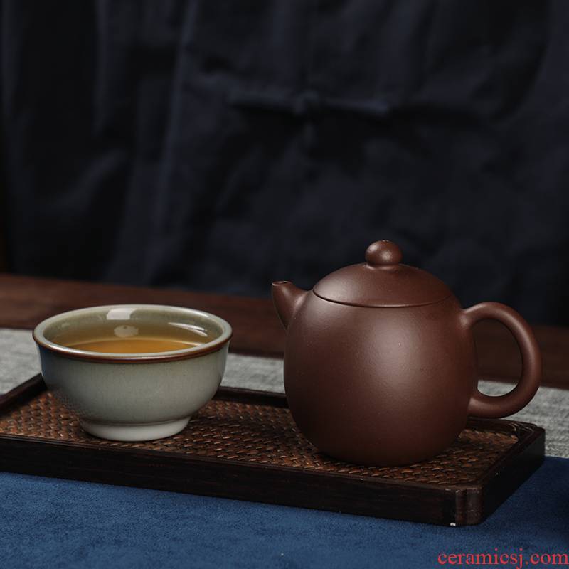 Restoring museum yixing undressed ore of the egg are it home purple clay teapot can keep classic kung fu tea set