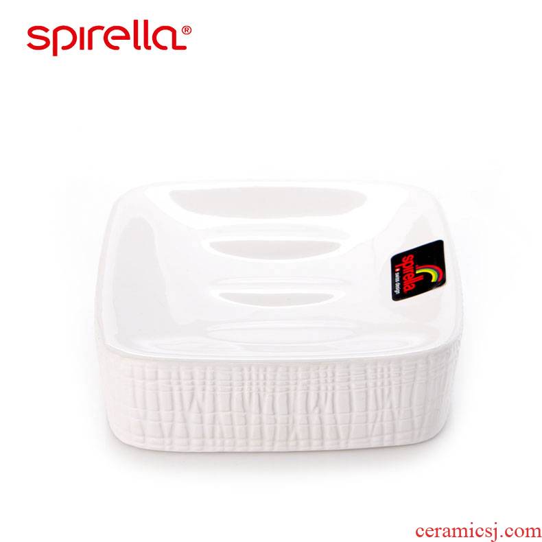 SPIRELLA/silk pury fashion contracted linen cloth grain ceramic toilet soap box of creative European - style soap box
