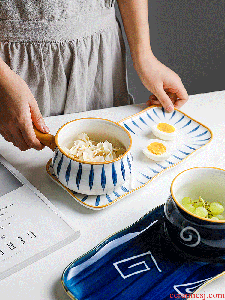 Boss the month aizen Japanese - style breakfast tray was suit household web celebrity good - & ceramic tableware one times plate